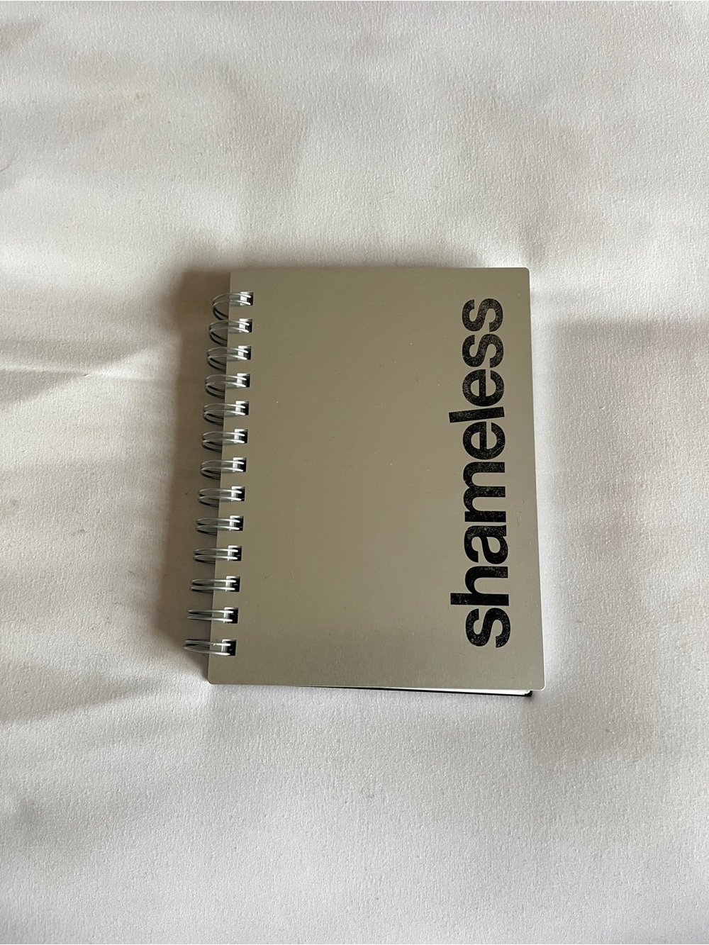 Shameless Silver Metallic Spiral Notebook Pocket Lined Journal 5.5x4.5" New